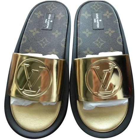 Louis Vuitton sliders brown